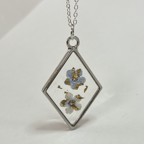 Back view of forget-me-not necklace