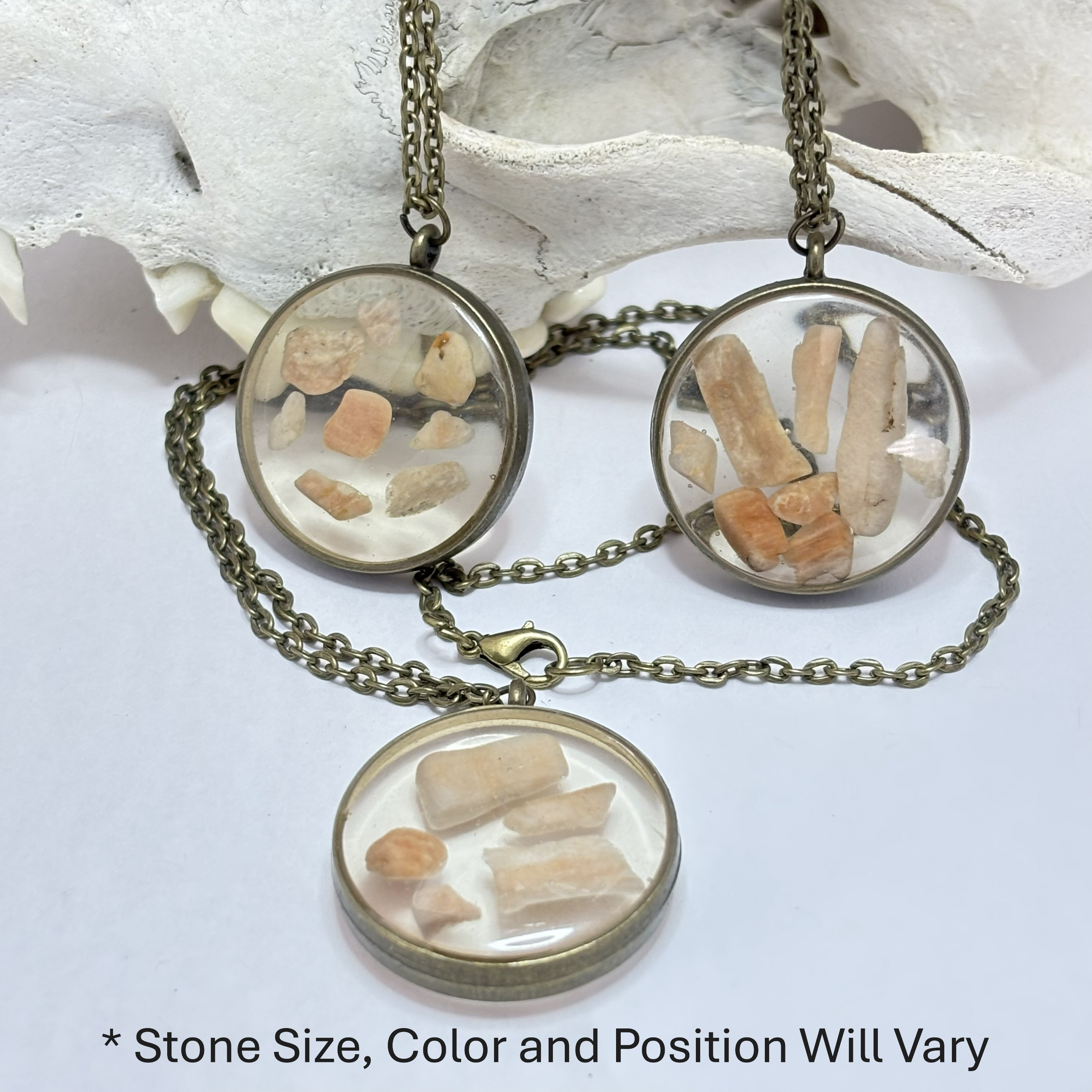 Handmade rose quartz crystal pendant necklace on chain