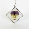 Pressed Violet Necklace | Real Flower in Diamond Pendant